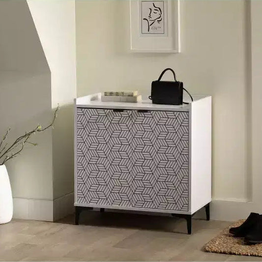 Commode à 5 tiroirs, panneaux de particules stratifiés avec dispositif anti-basculement