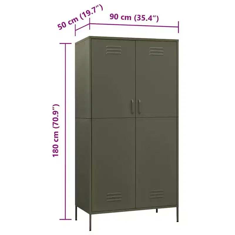 vidaXL Armoire vert olive 90x50x180 cm Acier