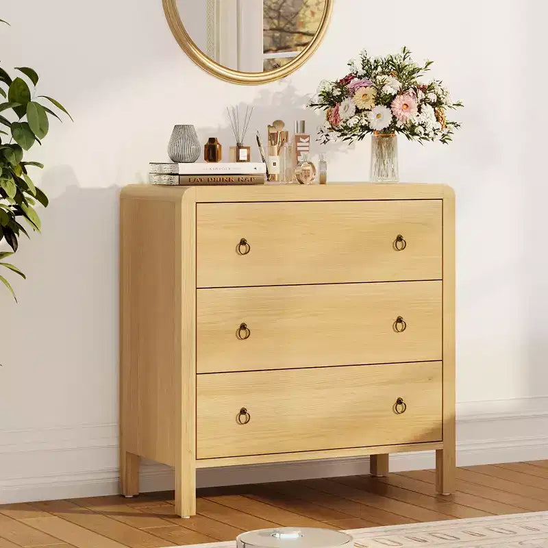 Commode multi-tiroirs, Armoire de rangement haute avec poignées en métal, Meuble de rangement autoportant pour chambre à coucher, salon, entrée
