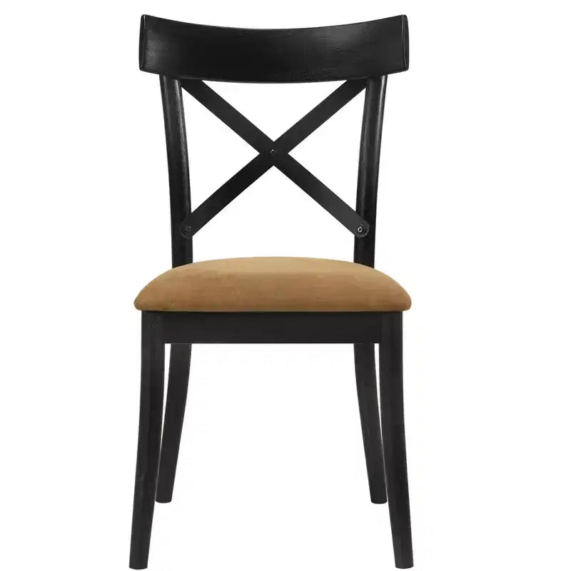 Chaises de salle à manger en similicuir et hévéa (lot de 2)