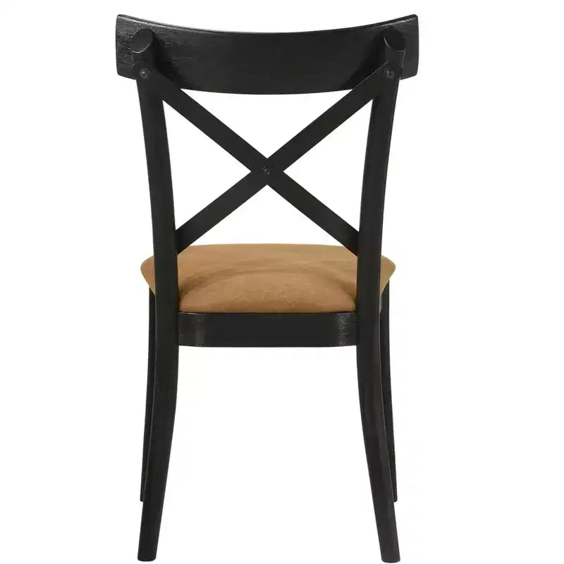 Chaises de salle à manger en similicuir et hévéa (lot de 2)