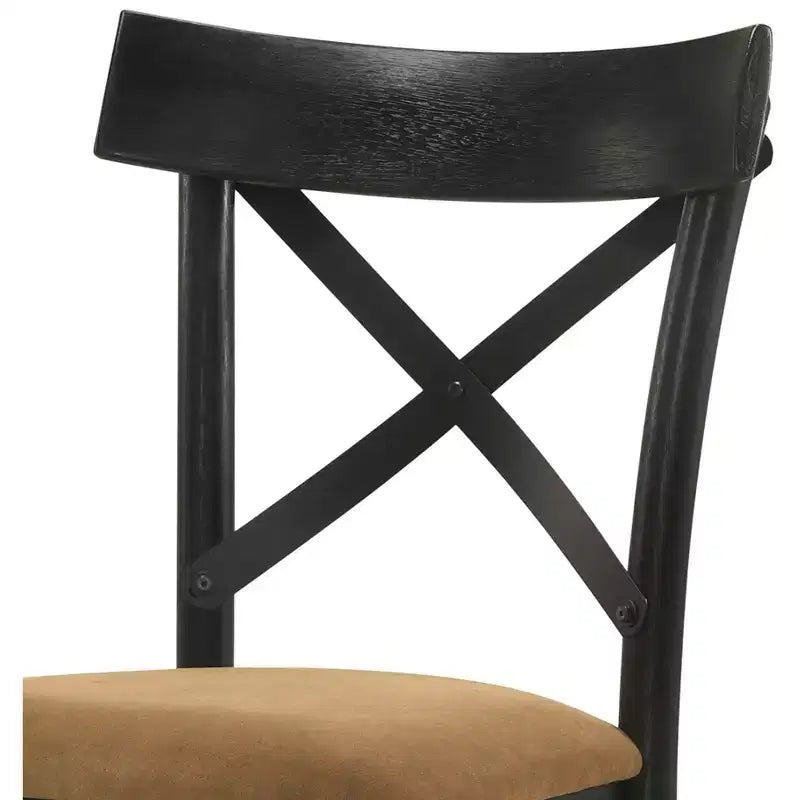 Chaises de salle à manger en similicuir et hévéa (lot de 2)
