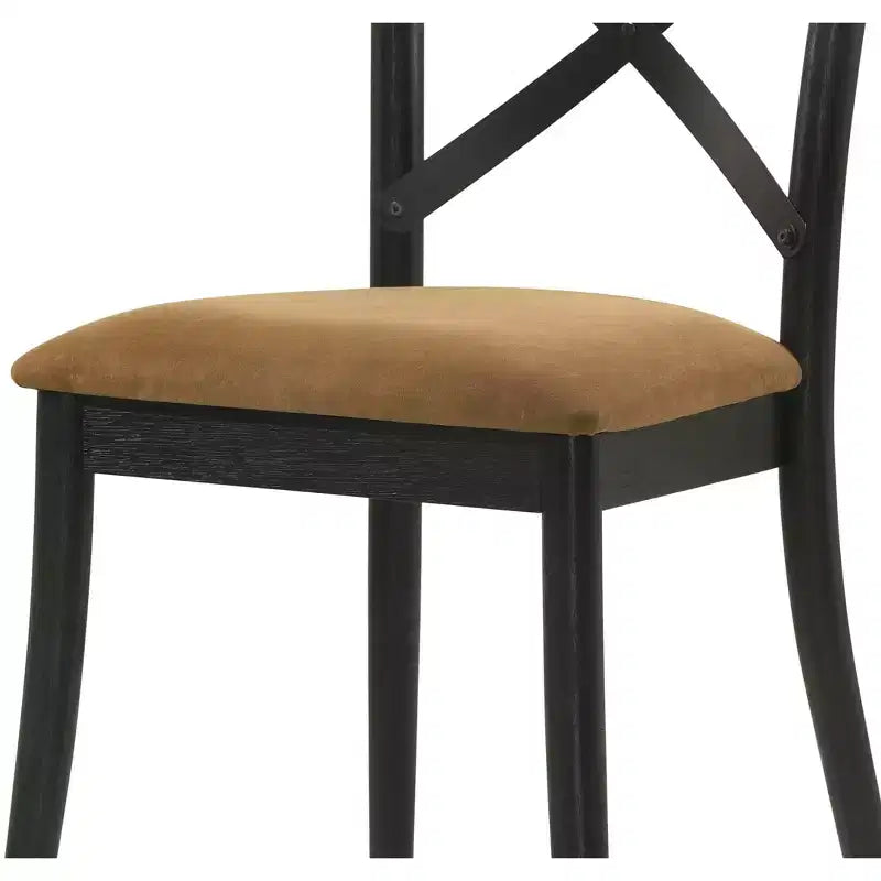 Chaises de salle à manger en similicuir et hévéa (lot de 2)