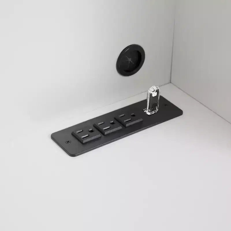 Bureau informatique avec tiroirs, 3 prises CA et 2 ports USB
