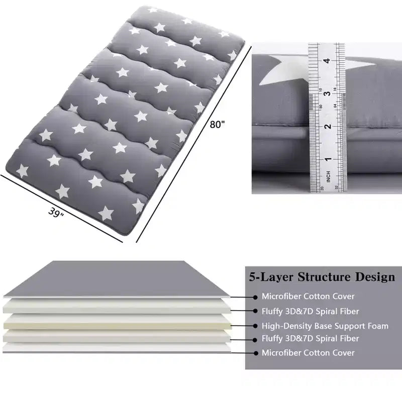 Matelas de futon floral - Tapis de couchage au sol, Lit simple et double