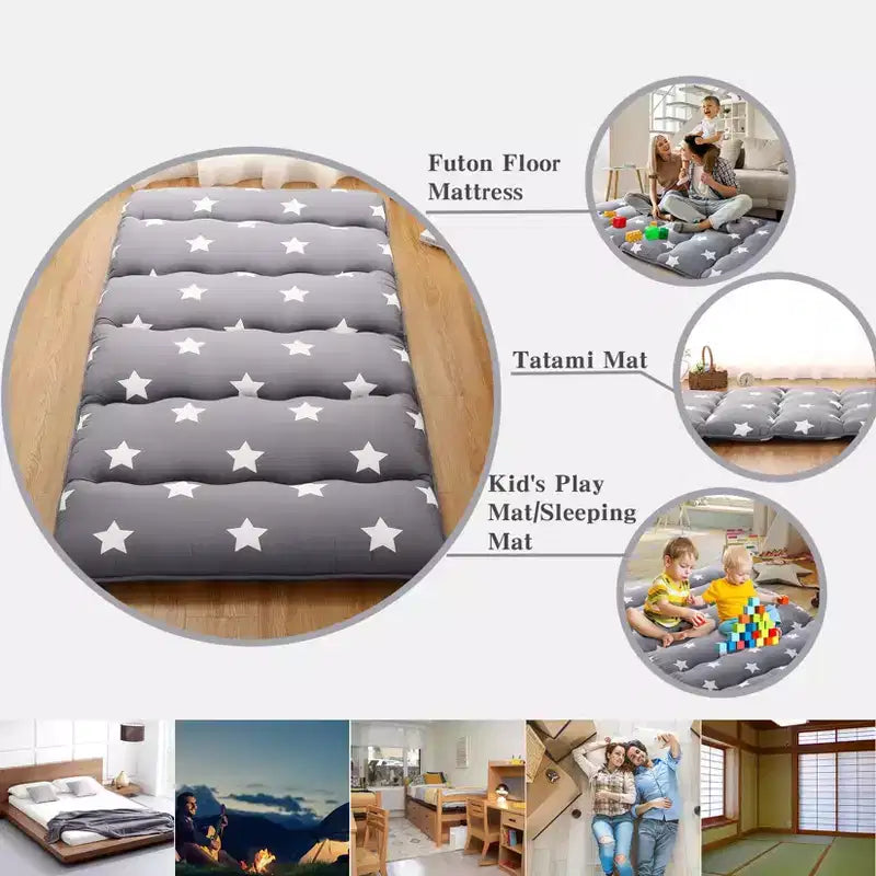 Matelas de futon floral - Tapis de couchage au sol, Lit simple et double