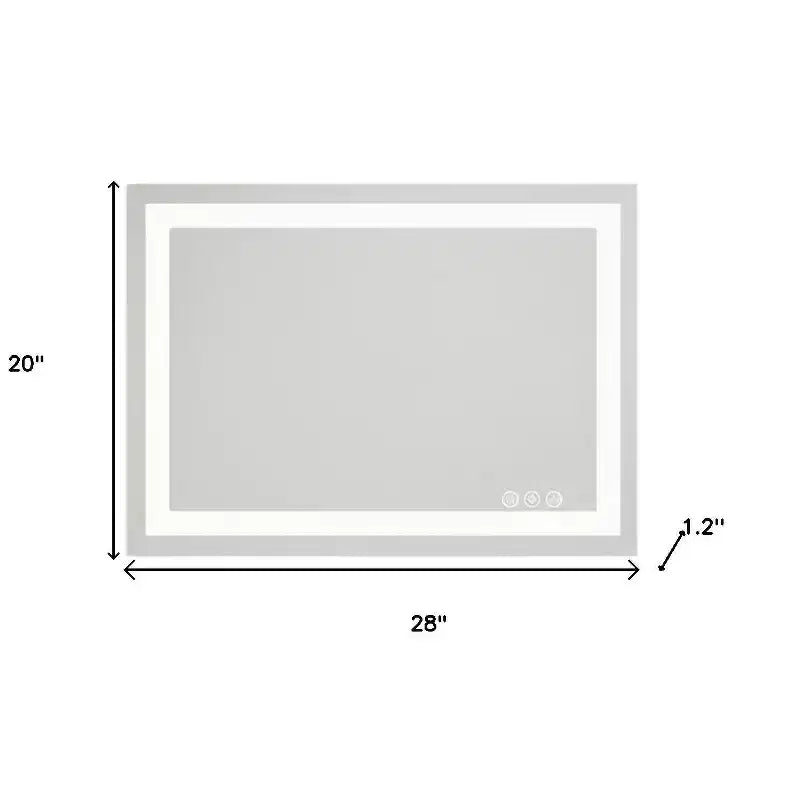 Miroir de courtoisie de salle de bain sans cadre lumineux transparent de 20 po
