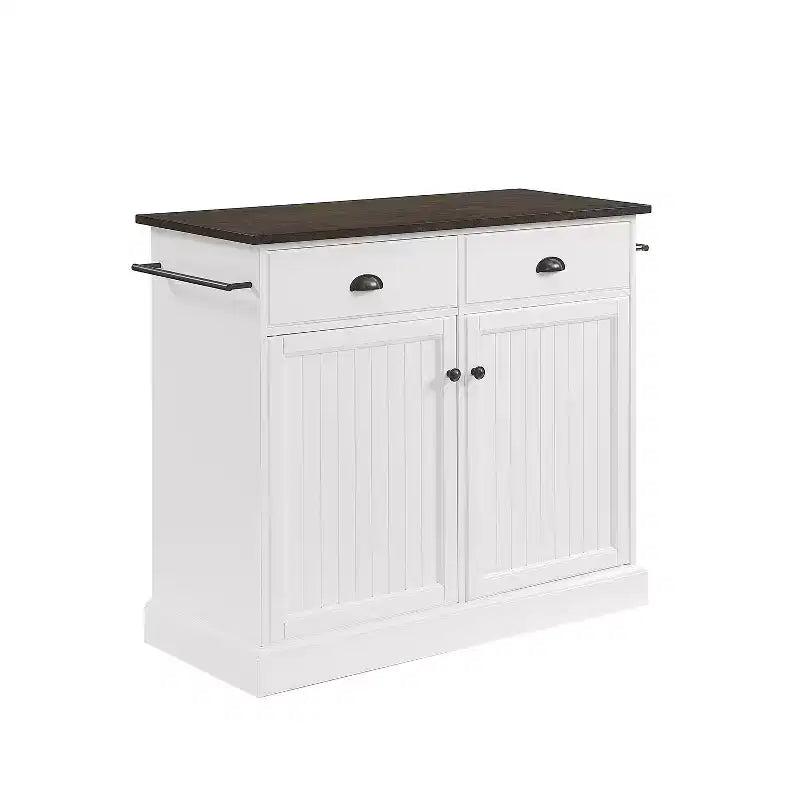 Îlot de cuisine en métal de 91,4 cm de haut avec 2 portes et 2 étagères