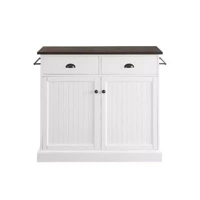 Îlot de cuisine en métal de 91,4 cm de haut avec 2 portes et 2 étagères