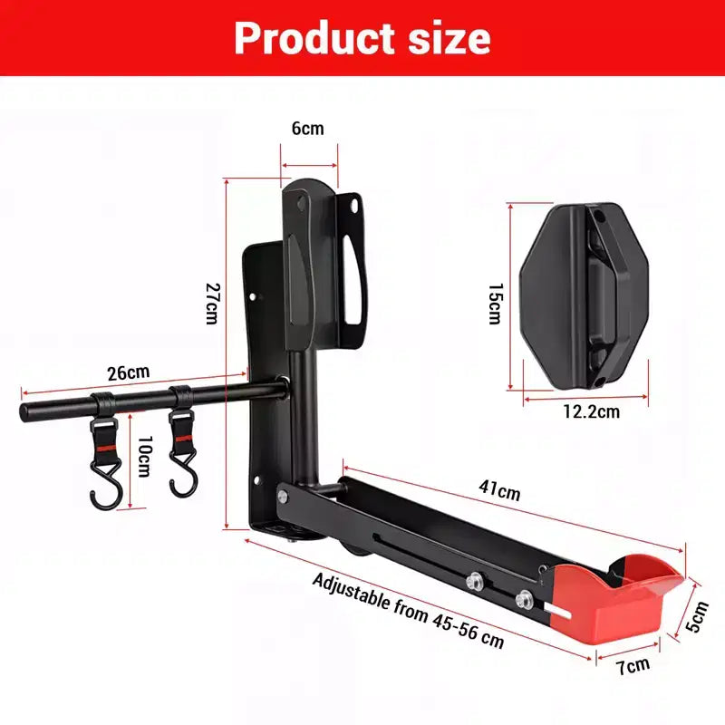 Support Mural Pliable et Pivotant pour Vélo, en Noir, Cintre Réglable pour Vélos avec Roues de 20 à 29 Pouces, Rangement Robuste pour Garage (Lot de 1)
