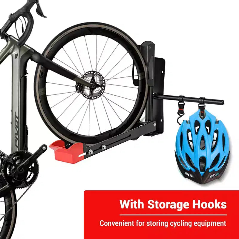Support Mural Pliable et Pivotant pour Vélo, en Noir, Cintre Réglable pour Vélos avec Roues de 20 à 29 Pouces, Rangement Robuste pour Garage (Lot de 1)