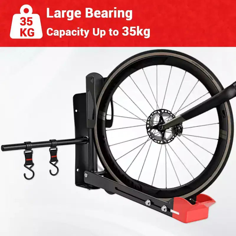 Support Mural Pliable et Pivotant pour Vélo, en Noir, Cintre Réglable pour Vélos avec Roues de 20 à 29 Pouces, Rangement Robuste pour Garage (Lot de 1)