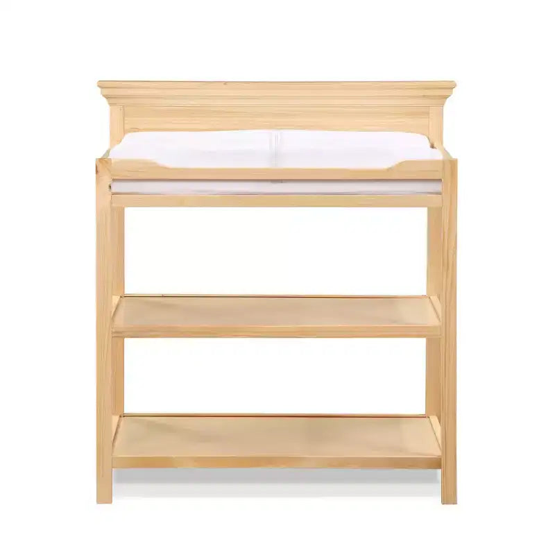 Table à langer universelle avec finition non toxique et étagères ouvertes, design de transition