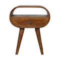 Table de chevet ronde à cadre ouvert - Bois de châtaignier massif