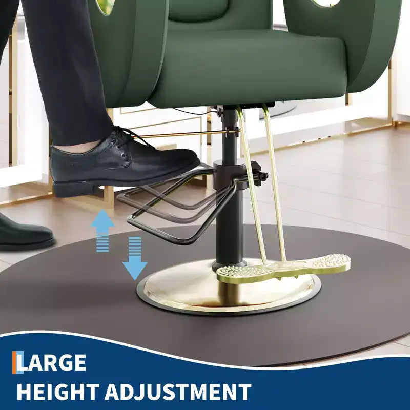 Fauteuil de barbier pour coiffeur, inclinable avec réglage hydraulique de la hauteur et rotation à 360°, charge maximale 150 kg