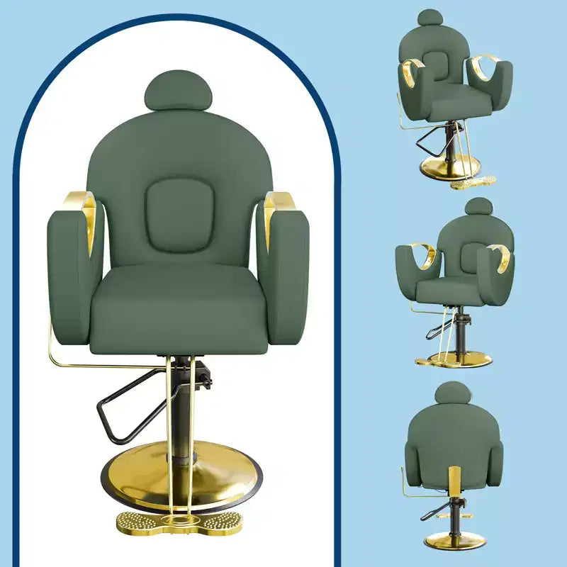Fauteuil de barbier pour coiffeur, inclinable avec réglage hydraulique de la hauteur et rotation à 360°, charge maximale 150 kg