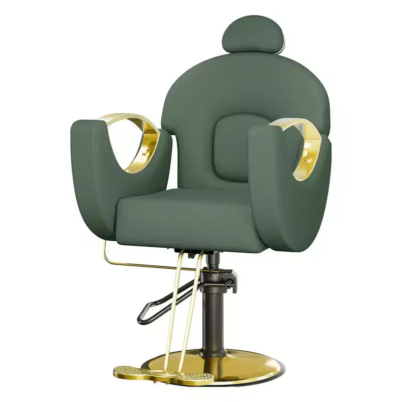 Fauteuil de barbier pour coiffeur, inclinable avec réglage hydraulique de la hauteur et rotation à 360°, charge maximale 150 kg
