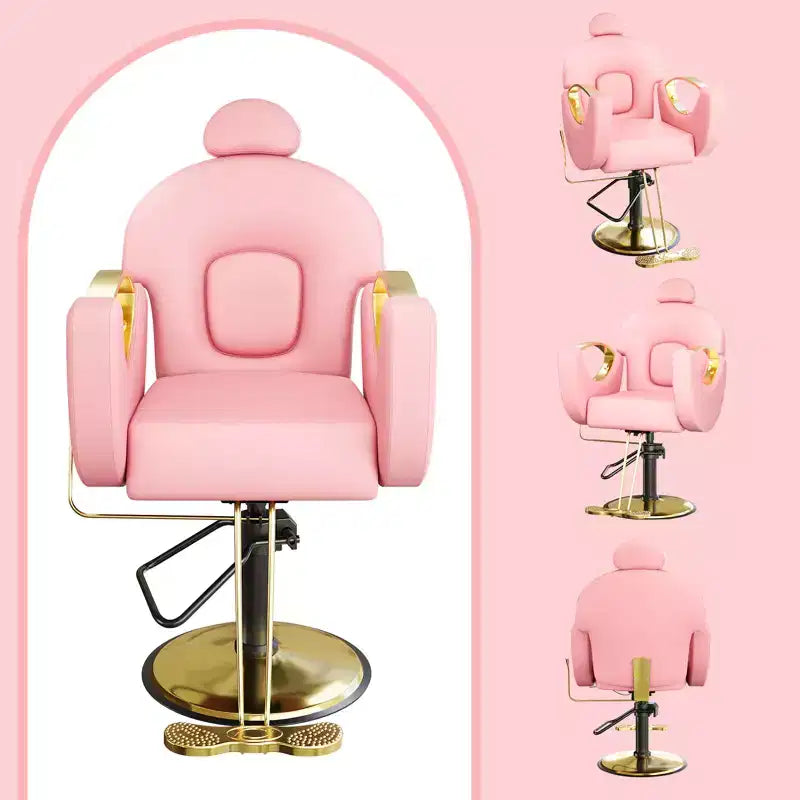 Fauteuil de barbier pour coiffeur, inclinable avec réglage hydraulique de la hauteur et rotation à 360°, charge maximale 150 kg