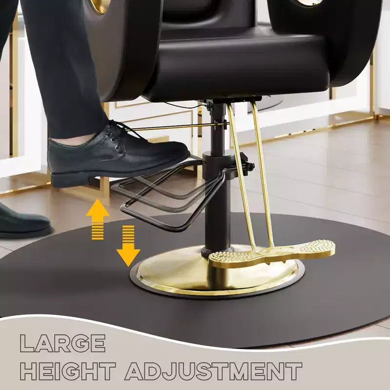 Fauteuil de barbier pour coiffeur, inclinable avec réglage hydraulique de la hauteur et rotation à 360°, charge maximale 150 kg