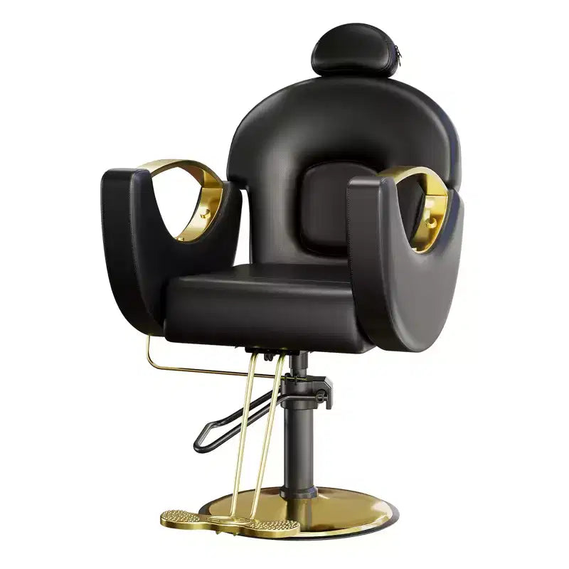 Fauteuil de barbier pour coiffeur, inclinable avec réglage hydraulique de la hauteur et rotation à 360°, charge maximale 150 kg
