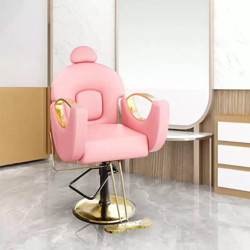 Fauteuil de barbier pour coiffeur, inclinable avec réglage hydraulique de la hauteur et rotation à 360°, charge maximale 150 kg