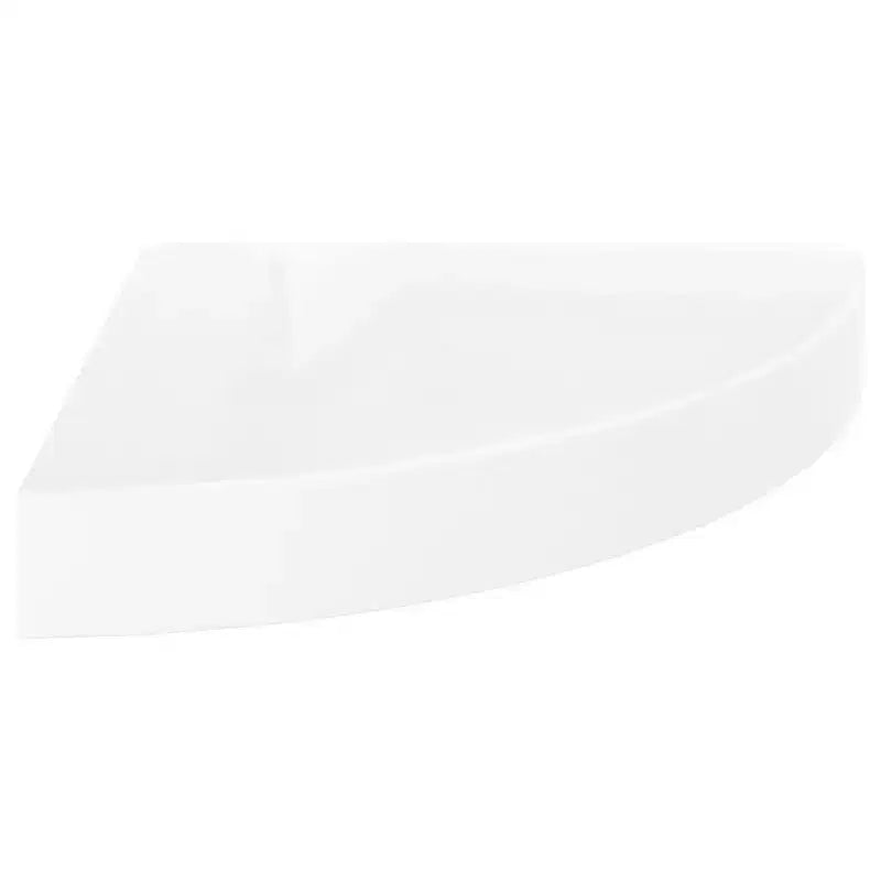 Étagères d'Angle Flottantes Lot de 2 - MDF Blanc Brillant