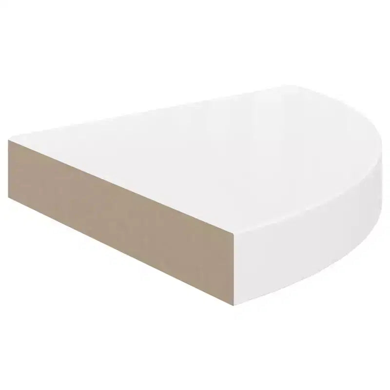 Étagères d'Angle Flottantes Lot de 2 - MDF Blanc Brillant