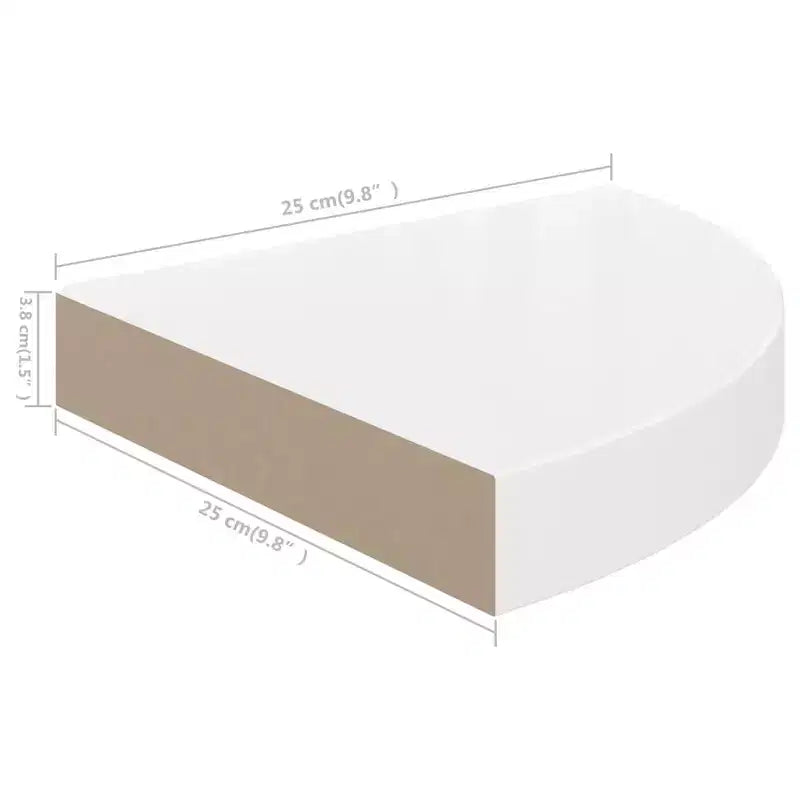 Étagères d'Angle Flottantes Lot de 2 - MDF Blanc Brillant