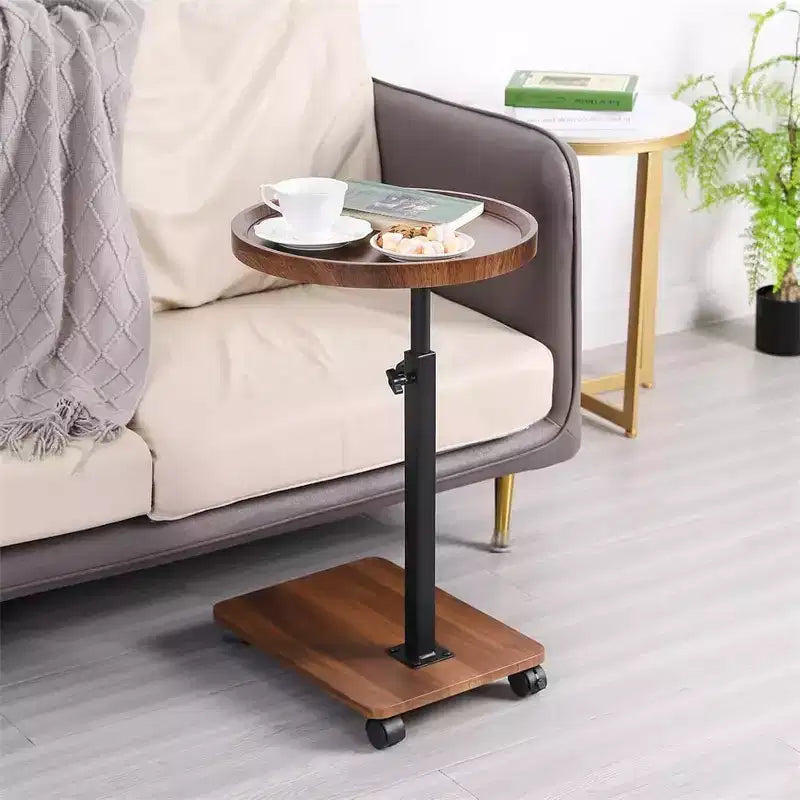 Table d'appoint en C avec hauteur réglable et pivotement à 360°, table de chevet de canapé qui se glisse sous