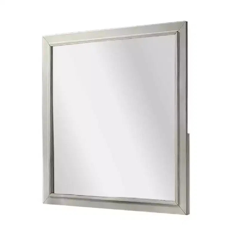 Miroir de commode carré blanc antique, cadre en bois d'hévéa, 40 pouces