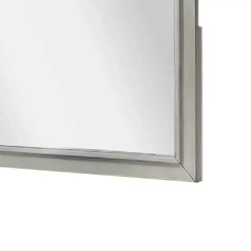 Miroir de commode carré blanc antique, cadre en bois d'hévéa, 40 pouces