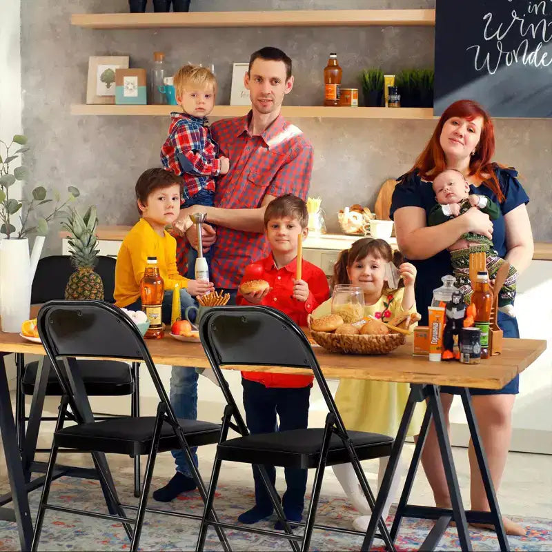 Lot de 6 chaises pliantes rembourrées, cadre en acier durable, revêtement en tissu, pour événements et usage domestique
