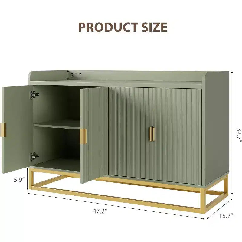 Meuble Buffet avec Rangement Bahut 4 Portes 120 cm de Large Meuble TV Console Moderne