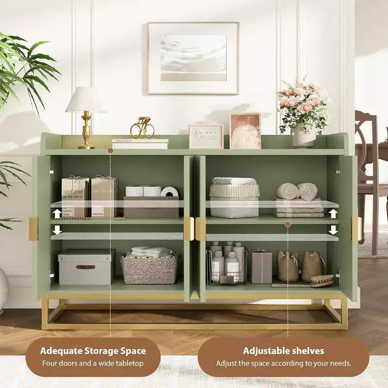 Meuble Buffet avec Rangement Bahut 4 Portes 120 cm de Large Meuble TV Console Moderne