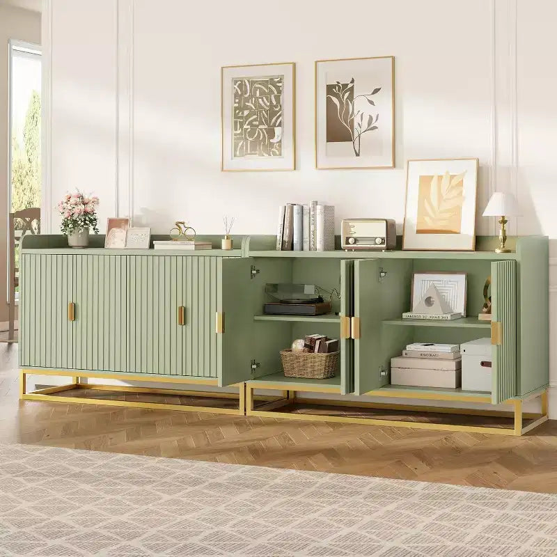 Meuble Buffet avec Rangement Bahut 4 Portes 120 cm de Large Meuble TV Console Moderne