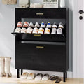 Shoe Cabinet Storage for Entryway Ultra Slim with 2 Flip &1Drop-Down Drawers, Narrow Shoe Cabinet,Freestanding Modern Wood Shoes Organizer