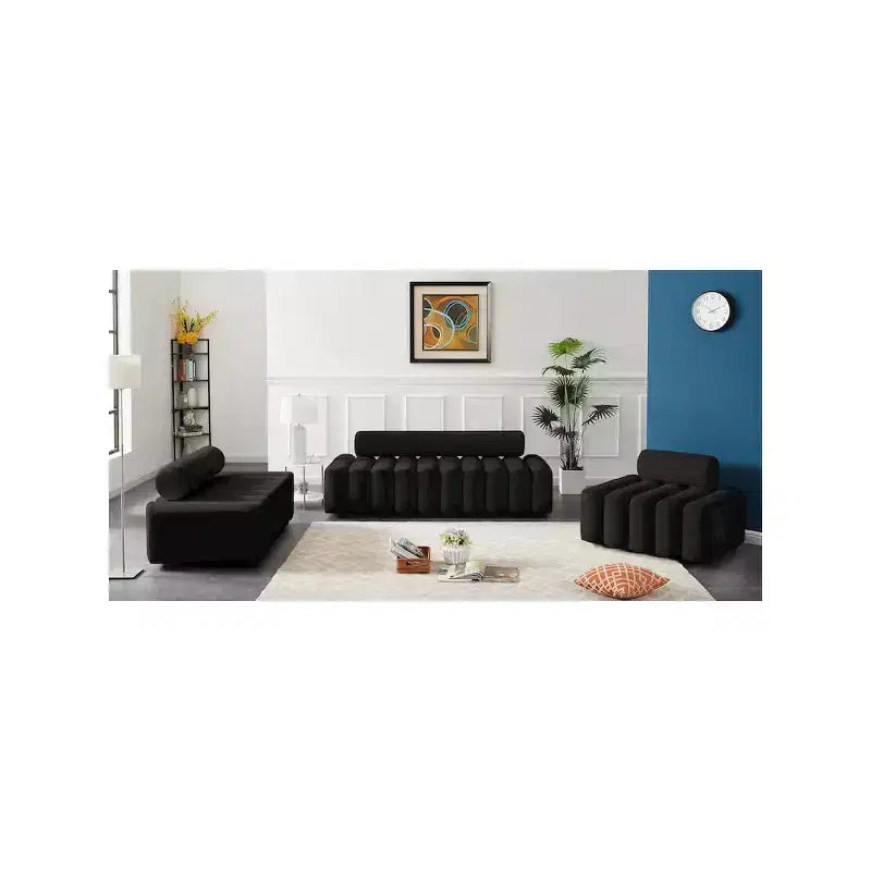 Fauteuil d'appoint en velours avec capitonnage profond, design contemporain sans accoudoirs