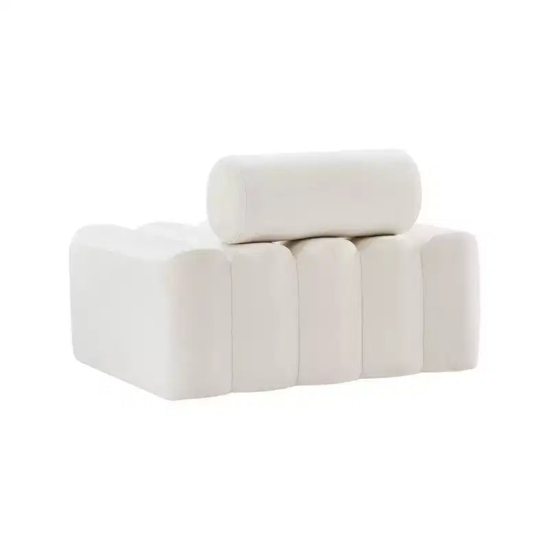 Fauteuil d'appoint en velours avec capitonnage profond, design contemporain sans accoudoirs