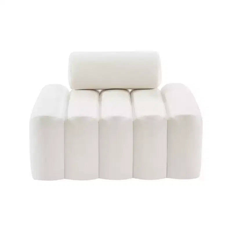 Fauteuil d'appoint en velours avec capitonnage profond, design contemporain sans accoudoirs