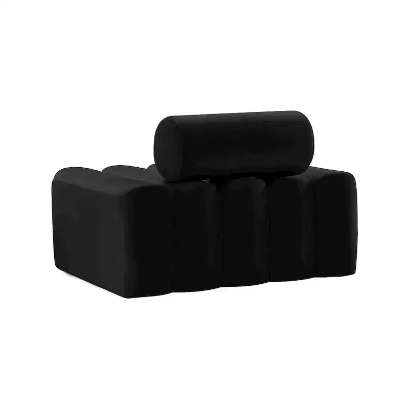 Fauteuil d'appoint en velours avec capitonnage profond, design contemporain sans accoudoirs