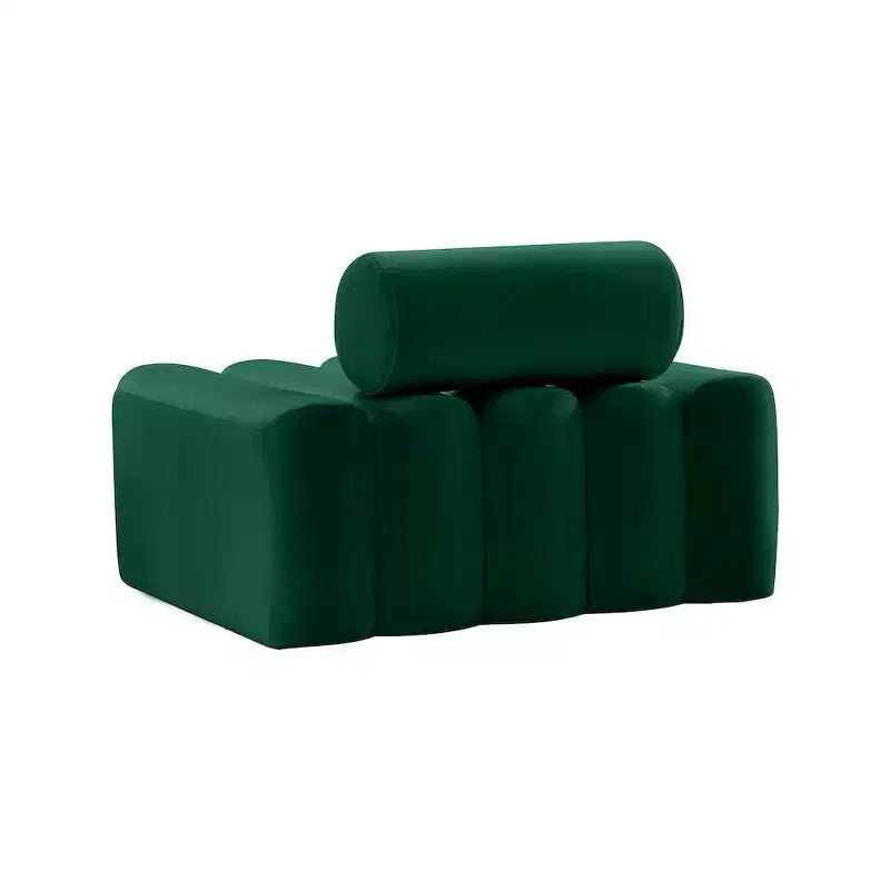 Fauteuil d'appoint en velours avec capitonnage profond, design contemporain sans accoudoirs