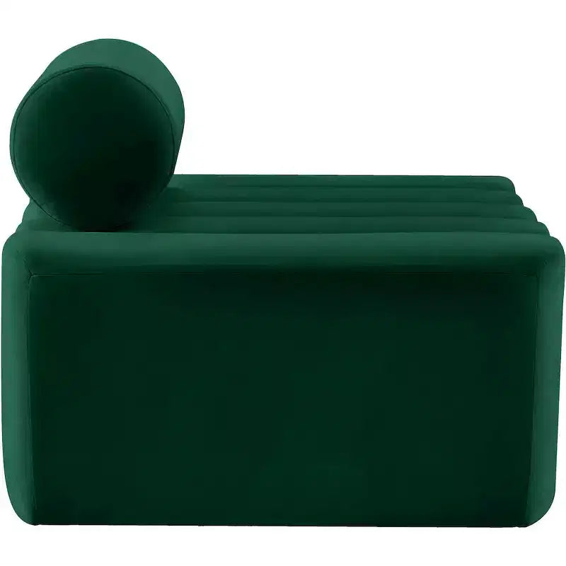 Fauteuil d'appoint en velours avec capitonnage profond, design contemporain sans accoudoirs