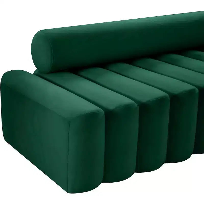 Fauteuil d'appoint en velours avec capitonnage profond, design contemporain sans accoudoirs