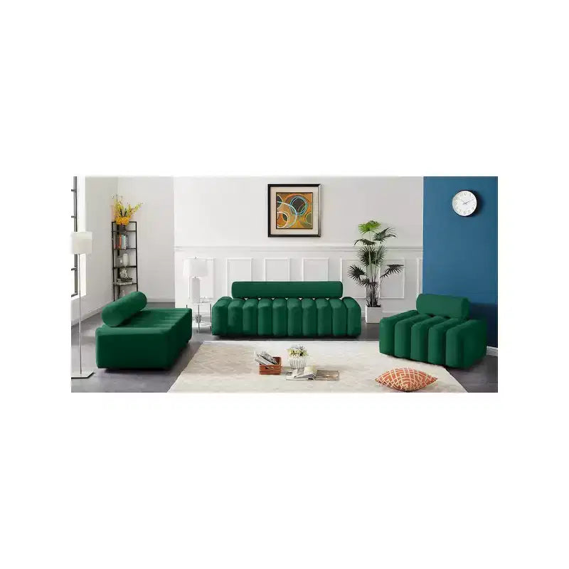 Fauteuil d'appoint en velours avec capitonnage profond, design contemporain sans accoudoirs