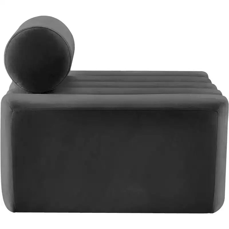 Fauteuil d'appoint en velours avec capitonnage profond, design contemporain sans accoudoirs