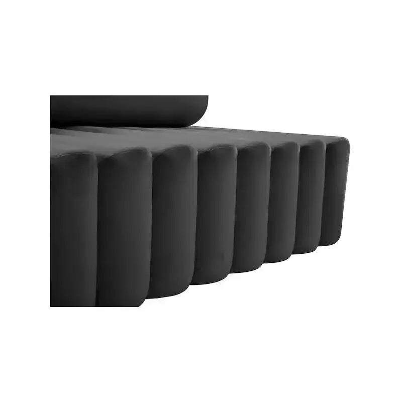 Fauteuil d'appoint en velours avec capitonnage profond, design contemporain sans accoudoirs
