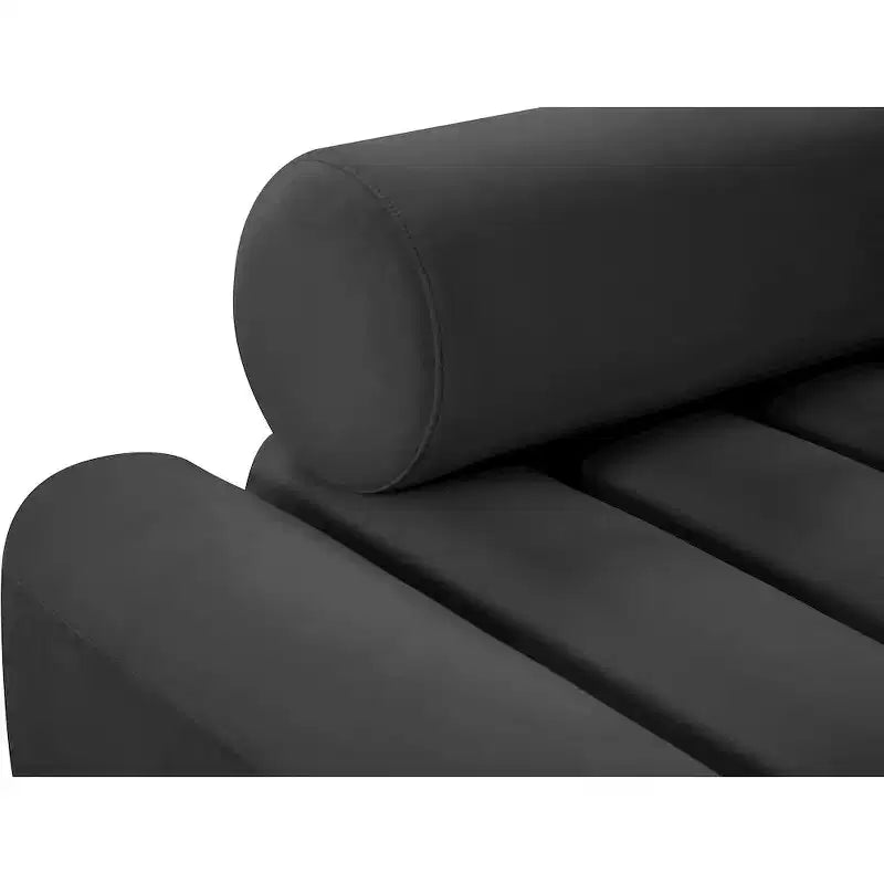 Fauteuil d'appoint en velours avec capitonnage profond, design contemporain sans accoudoirs