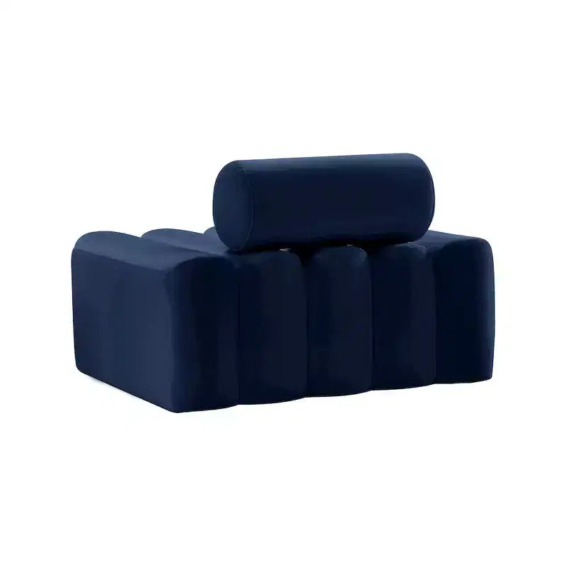 Fauteuil d'appoint en velours avec capitonnage profond, design contemporain sans accoudoirs