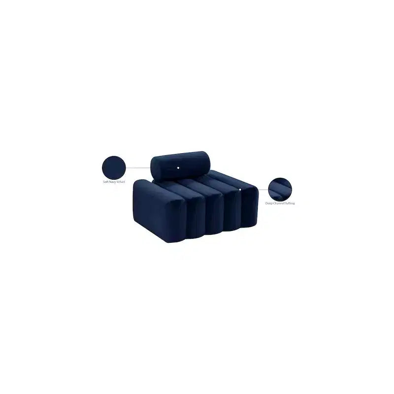 Fauteuil d'appoint en velours avec capitonnage profond, design contemporain sans accoudoirs