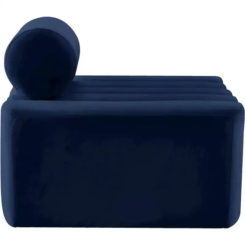 Fauteuil d'appoint en velours avec capitonnage profond, design contemporain sans accoudoirs